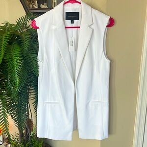 Brand New Banana Republic White Sleeveless Blazer Suit Jacket Tailored Lined